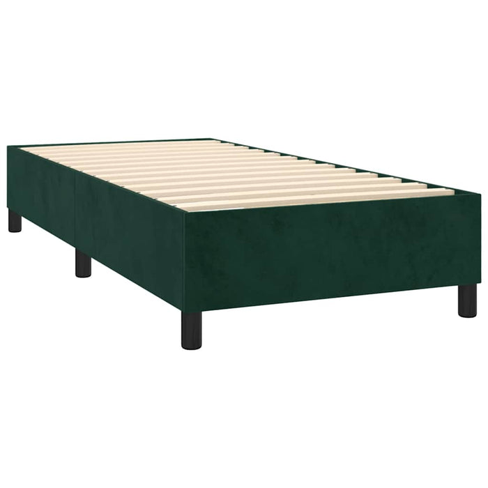Pat box spring cu saltea, verde închis, 90x190 cm, catifea - WALTI WALTI