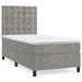 Pat box spring cu saltea, gri deschis, 90x200 cm, catifea - WALTI WALTI