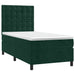 Pat box spring cu saltea, verde închis, 90x200 cm, catifea - WALTI WALTI