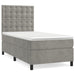 Pat box spring cu saltea, gri deschis, 100x200 cm, catifea - WALTI WALTI
