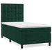 Pat box spring cu saltea, verde închis, 100x200 cm, catifea - WALTI WALTI