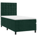 Pat box spring cu saltea, verde închis, 100x200 cm, catifea - WALTI WALTI