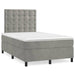 Pat continental cu saltea, gri deschis, 120x200 cm, catifea - WALTI WALTI