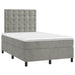 Pat continental cu saltea, gri deschis, 120x200 cm, catifea - WALTI WALTI