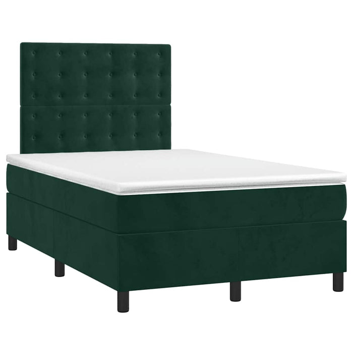 Pat box spring cu saltea, verde închis, 120x200 cm, catifea - WALTI WALTI