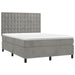 Pat box spring cu saltea, gri deschis, 140x190 cm, catifea - WALTI WALTI