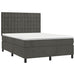 Pat box spring cu saltea, gri închis, 140x190 cm, catifea - WALTI WALTI