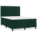 Pat box spring cu saltea, verde închis, 140x190 cm, catifea - WALTI WALTI