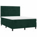 Pat box spring cu saltea, verde închis, 140x190 cm, catifea - WALTI WALTI