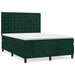 Pat box spring cu saltea, verde închis, 140x200 cm, catifea - WALTI WALTI