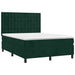 Pat box spring cu saltea, verde închis, 140x200 cm, catifea - WALTI WALTI