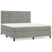 Pat box spring cu saltea, gri deschis, 160x200 cm, catifea - WALTI WALTI
