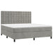 Pat box spring cu saltea, gri deschis, 160x200 cm, catifea - WALTI WALTI