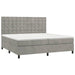 Pat box spring cu saltea, gri deschis, 200x200 cm, catifea - WALTI WALTI
