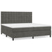Pat box spring cu saltea, gri închis, 200x200 cm, catifea - WALTI WALTI
