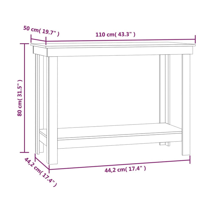 Banc de lucru, alb, 110x50x80 cm, lemn masiv pin WALTI