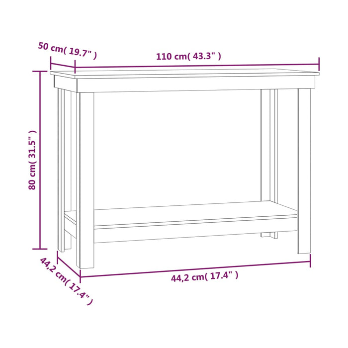 Banc de lucru, gri, 110x50x80 cm, lemn masiv pin WALTI