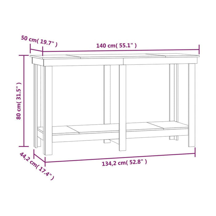 Banc de lucru, alb, 140x50x80 cm, lemn masiv pin WALTI