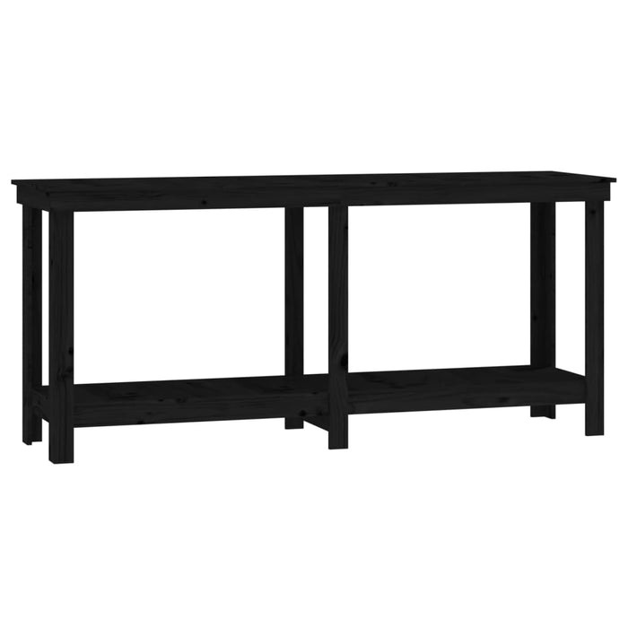 Banc de lucru, negru, 180x50x80 cm, lemn masiv pin WALTI