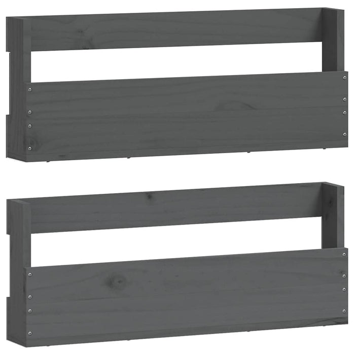 Pantofare de perete, 2 buc., gri, 59x9x23 cm, lemn masiv pin WALTI