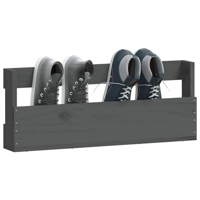Pantofare de perete, 2 buc., gri, 59x9x23 cm, lemn masiv pin WALTI