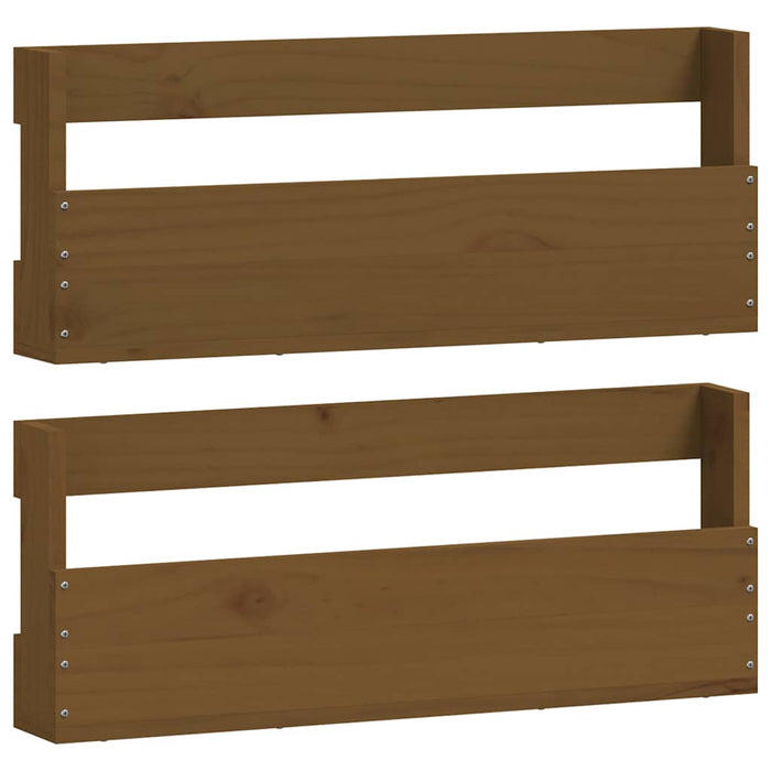 Pantofare de perete 2 buc. maro miere 59x9x23 cm lemn masiv pin WALTI