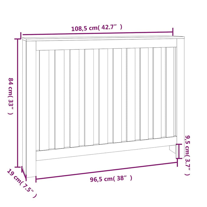 Mască pentru calorifer maro miere 108,5x19x84 cm lemn masiv pin WALTI
