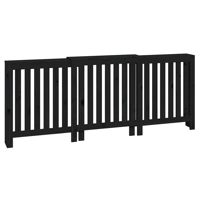 Mască pentru calorifer, negru, 210x21x85 cm, lemn masiv de pin WALTI