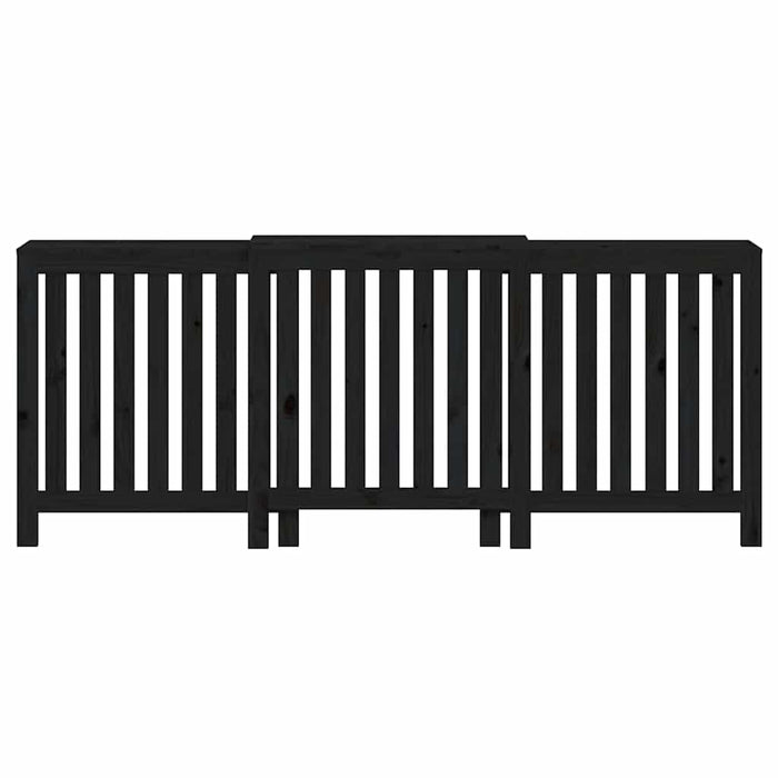 Mască pentru calorifer, negru, 210x21x85 cm, lemn masiv de pin WALTI