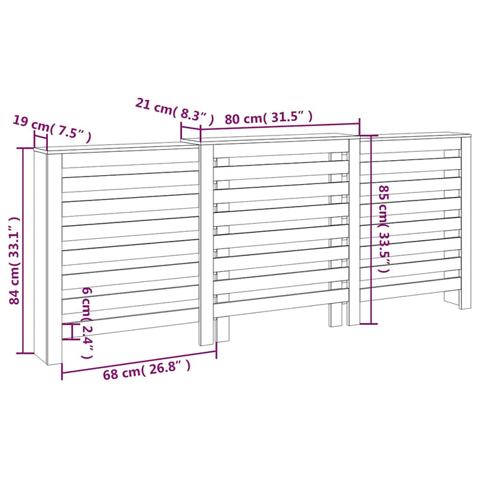 Mască pentru calorifer maro miere 210x21x85 cm lemn masiv pin WALTI