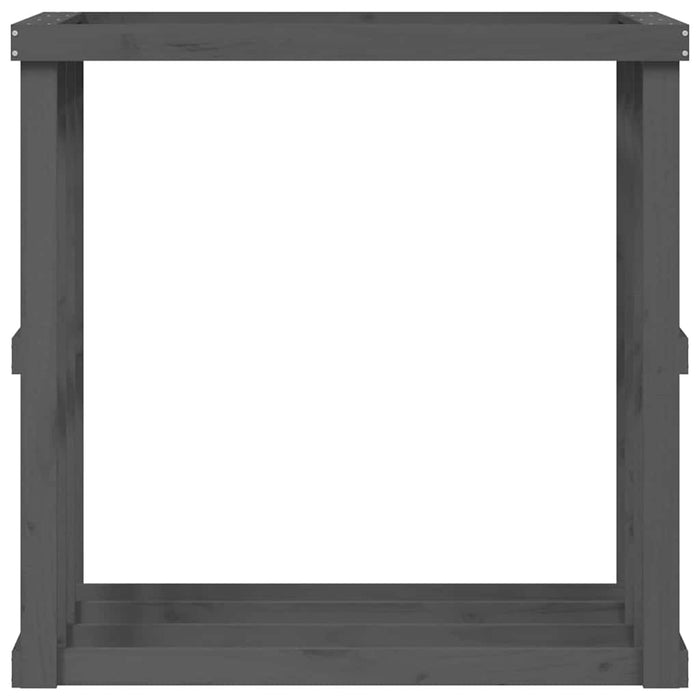 Suport bușteni de exterior, gri, 108x52x106 cm, lemn masiv pin WALTI