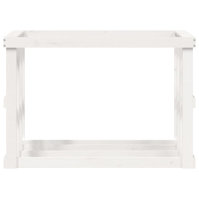 Suport bușteni de exterior, alb, 108x52x74 cm, lemn masiv pin - WALTI WALTI