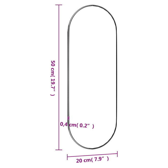 Oglindă de perete, 20x50 cm, oval, sticlă - WALTI WALTI