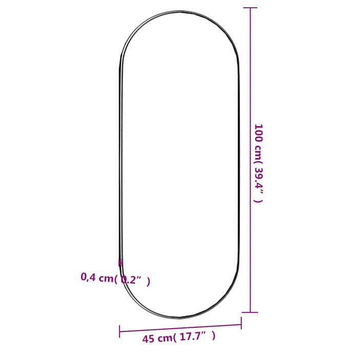 Oglindă de perete, 45x100 cm, oval, sticlă WALTI