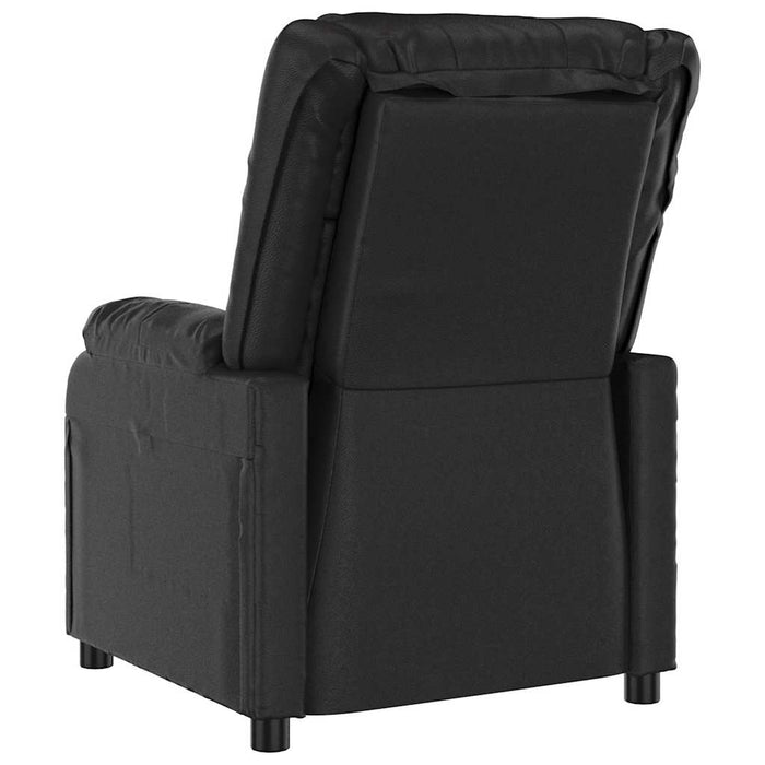 Fotoliu rabatabil electric, negru, piele ecologică WALTI