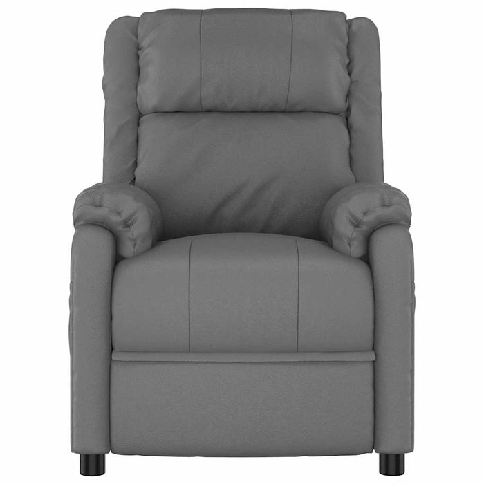 Fotoliu rabatabil electric, gri, piele ecologică WALTI
