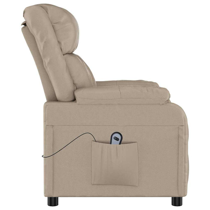 Fotoliu rabatabil electric, cappuccino, piele ecologică WALTI