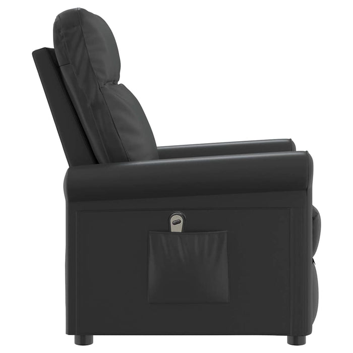 Fotoliu rabatabil electric, negru, piele ecologică WALTI