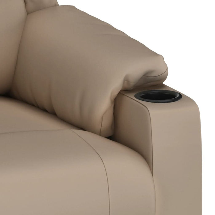 Fotoliu rabatabil electric, cappuccino, piele ecologică - WALTI WALTI