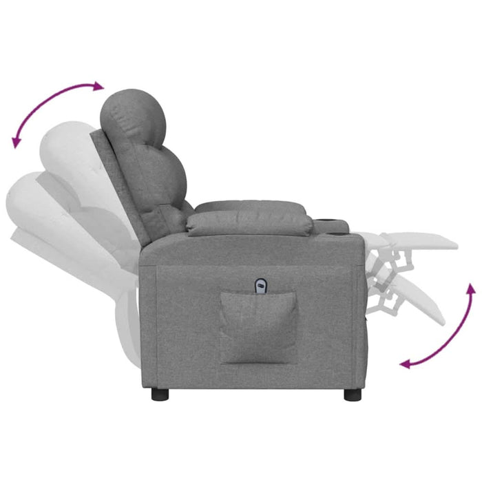 Fotoliu rabatabil electric, gri deschis, textil - WALTI WALTI