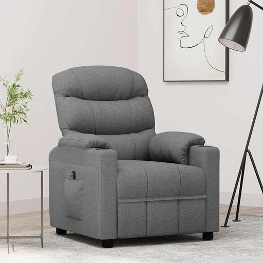Fotoliu rabatabil electric, gri deschis, textil - WALTI WALTI