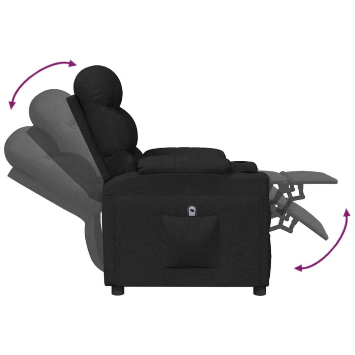 Fotoliu rabatabil electric, negru, material textil - WALTI WALTI