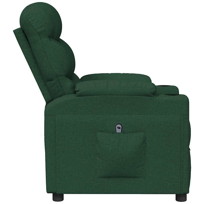 Fotoliu rabatabil electric, verde închis, material textil WALTI