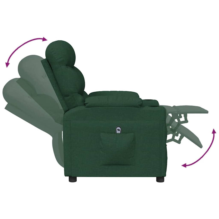 Fotoliu rabatabil electric, verde închis, material textil WALTI