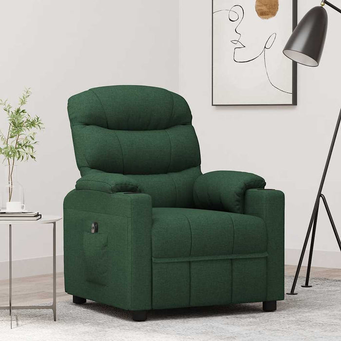Fotoliu rabatabil electric, verde închis, material textil WALTI