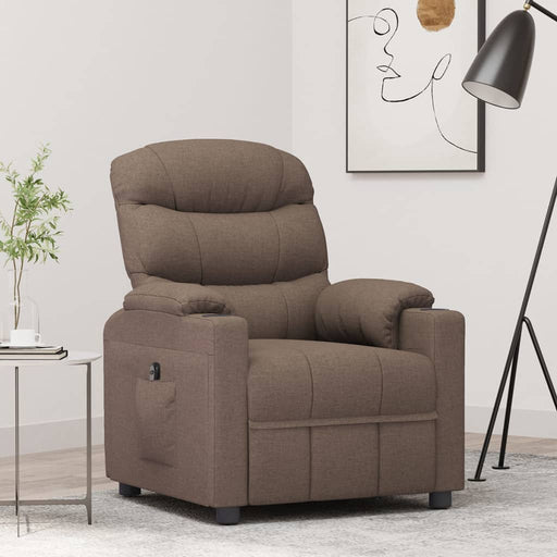 Fotoliu rabatabil electric, gri taupe, material textil - WALTI WALTI