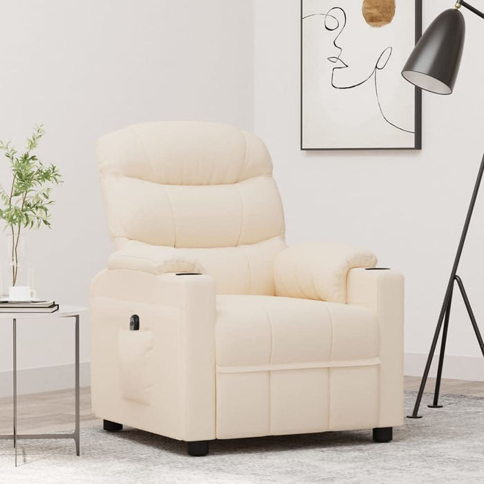 Fotoliu rabatabil electric, crem, material textil - WALTI WALTI