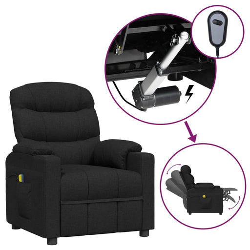 Fotoliu de masaj electric rabatabil, negru, textil - WALTI WALTI