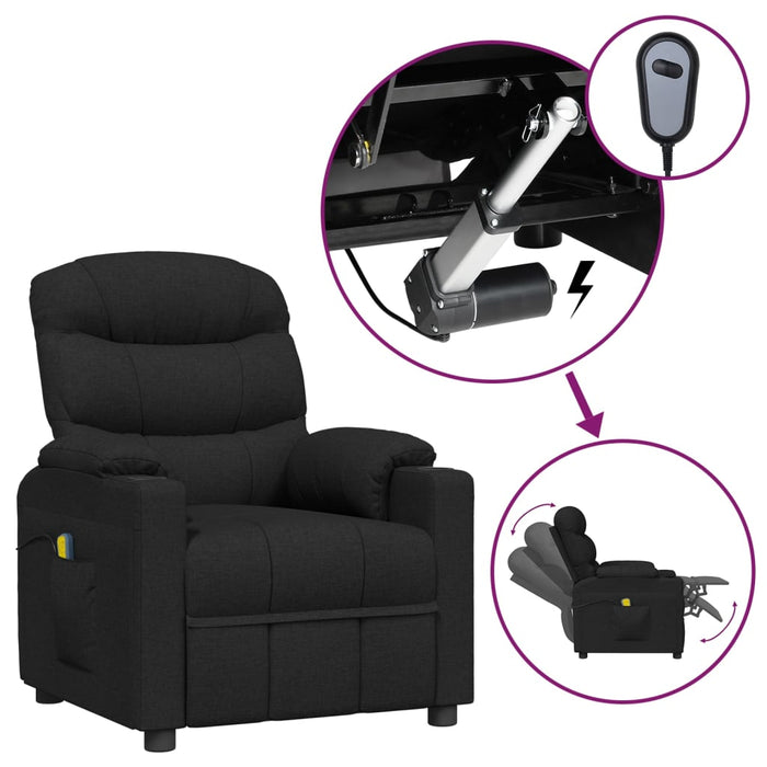 Fotoliu de masaj electric rabatabil, negru, textil - WALTI WALTI