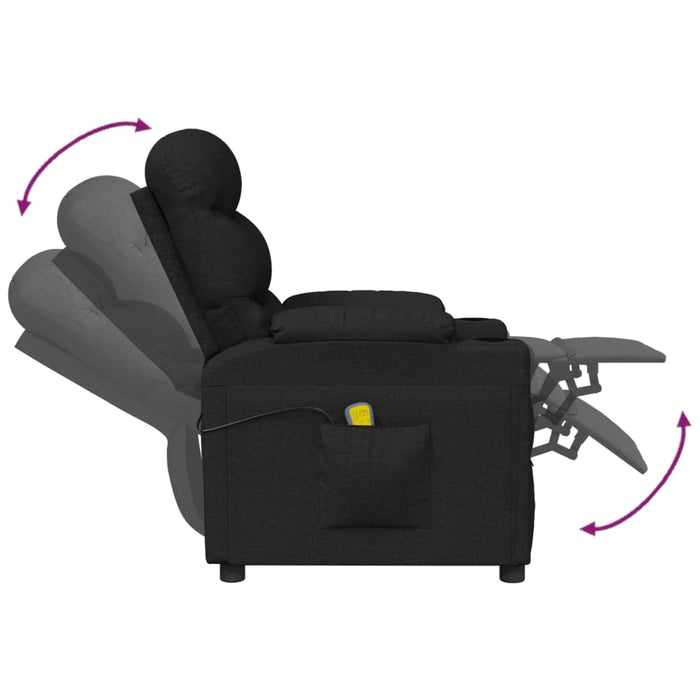 Fotoliu de masaj electric rabatabil, negru, textil - WALTI WALTI